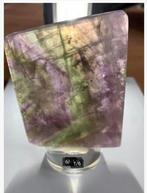 Prachtig fluorite plak staand op voetje, kan eraf, 8,5 x 6cm, Sieraden, Tassen en Uiterlijk, Edelstenen, Ophalen of Verzenden