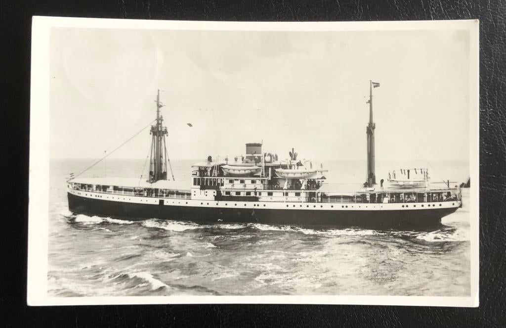 KPM Motorschip NL Indië Indonesië pakketvaart., Verzamelen, Scheepvaart, Verzenden, Nieuw, Motorboot, Kaart, Foto of Prent