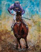 Schilderij Ruiter met paard, Ophalen of Verzenden
