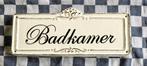 Porseleinen deurplaat deurbord “Badkamer”, Ophalen of Verzenden, Zo goed als nieuw