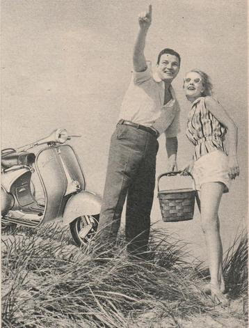 Retro reclame 1958 Vespa brommer u hebt nu de ruimte beschikbaar voor biedingen