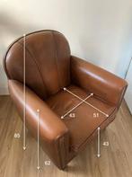 Leren fauteuil in Engelse stijl, Ophalen, Gebruikt, Minder dan 75 cm, Leer