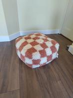Donkerroze geblokte poef van Sissy-Boy., Huis en Inrichting, Ophalen, Zo goed als nieuw, Stof, 50 tot 75 cm