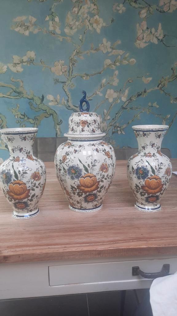 Delfts Blauw Sierpotten Set, Antiek en Kunst, Antiek | Vazen, Ophalen