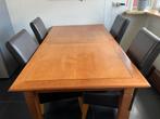 Eikenhouten Uitschuifbare Eettafel - Houten, Huis en Inrichting, Tafels | Eettafels, Ophalen, Gebruikt, 200 cm of meer, 50 tot 100 cm