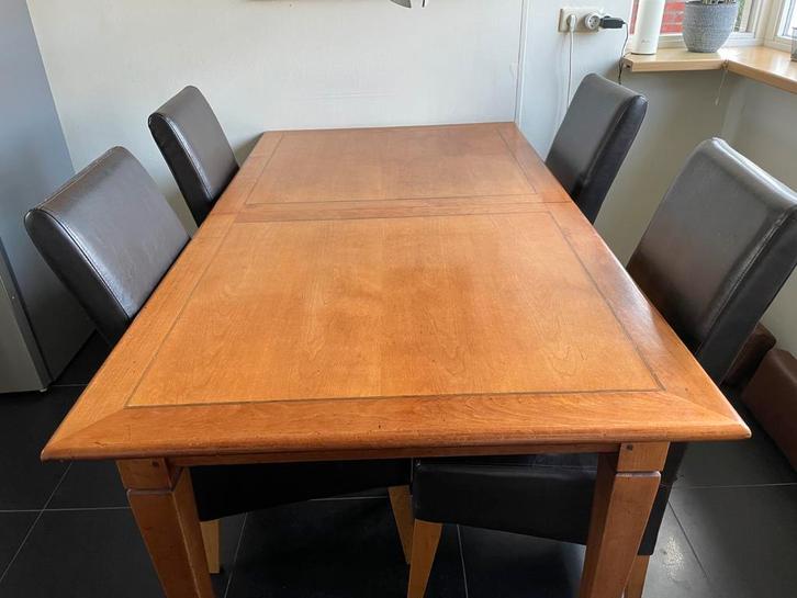 Eikenhouten Uitschuifbare Eettafel - Houten, Huis en Inrichting, Tafels | Eettafels, Gebruikt, 50 tot 100 cm, 200 cm of meer, Rechthoekig