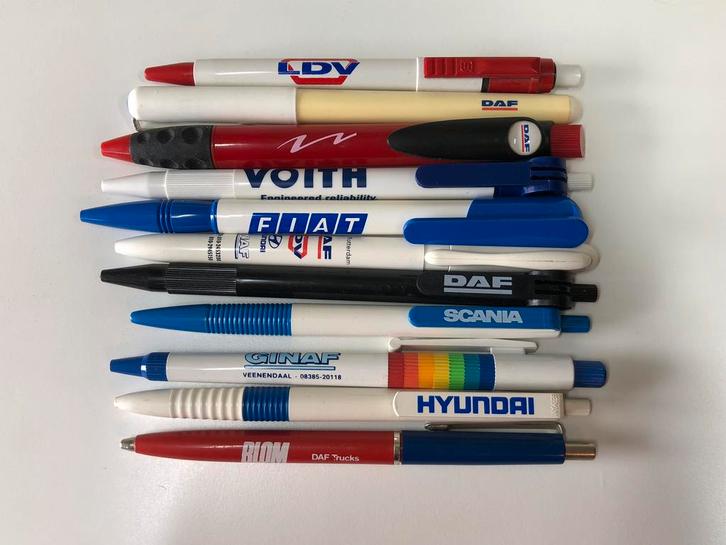 Diverse pennen DAF Scania Fiat LDV Ginaf, Verzamelen, Automerken, Motoren en Formule 1, Gebruikt, Auto's, Ophalen of Verzenden