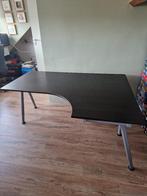 IKEA GALANT Hoek Bureau 160 x 80/120 cm met monitorstandaard, Ophalen, In hoogte verstelbaar, Zo goed als nieuw, Bureau