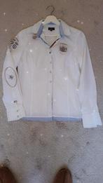 L' Argentina dames blouses maat 38/M witte blouse met blauwe, Ophalen of Verzenden, Zo goed als nieuw, Maat 38/40 (M), Wit