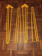 Compleet set hairpin tafelpoten geel, Ophalen, Minder dan 50 cm, Gebruikt, 50 tot 100 cm