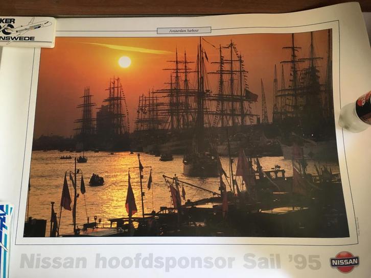 4x Sail Amsterdam posters Nippon Maru, Kaiwu Maru, Sea Cloud, Verzamelen, Scheepvaart, Zo goed als nieuw, Kaart, Foto of Prent