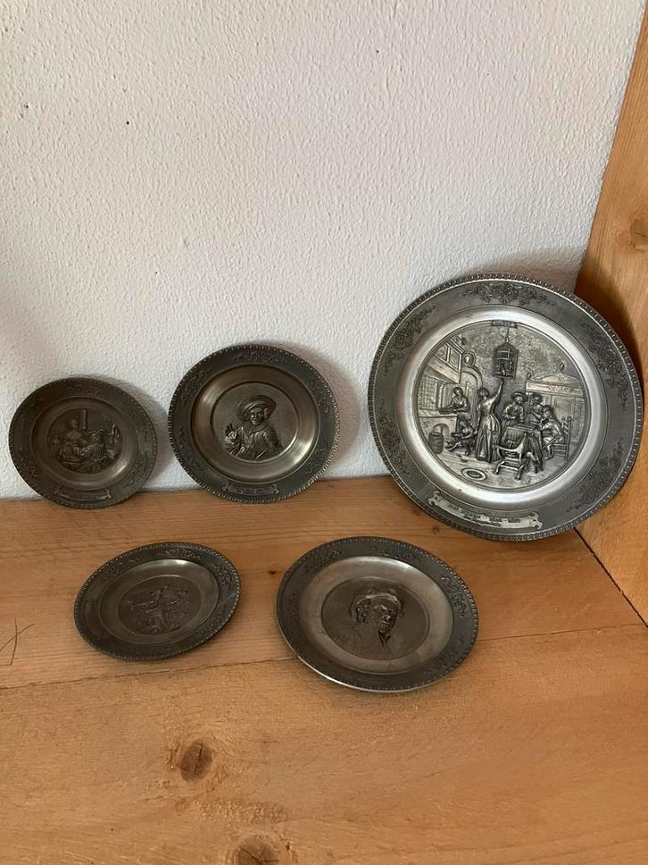 Tinnen bordjes, Antiek en Kunst, Antiek | Tin, Ophalen
