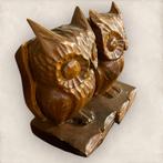 Mooie set vintage handgesneden uilen boekensteunen, Antiek en Kunst, Ophalen of Verzenden
