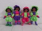 4 kleine zwarte piet poppetjes vrolijke kleuren, Verzenden