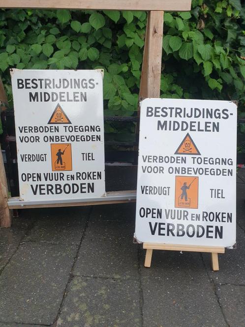 Emaille bord de Jebo Man Verdugt Tiel, Verzamelen, Merken en Reclamevoorwerpen, Zo goed als nieuw, Reclamebord, Ophalen of Verzenden