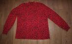 Rode Longsleeve met Colletje en Panterprint (M), Kleding | Dames, T-shirts, Maat 38/40 (M), Ophalen of Verzenden, Lange mouw, Rood