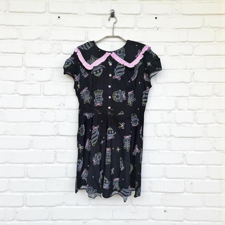 NWT Hell Bunny Jurk Maat XL Zwart Merry Mini Kerst, Kleding | Dames, Jurken, Nieuw, Maat 46/48 (XL) of groter, Zwart, Boven de knie