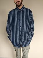 Flannel overhemd/shirt - gestreept - 2XL - 45/46, Kleding | Heren, Gedragen, Blauw, Overige halswijdtes, Ophalen of Verzenden