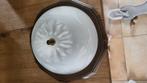Plafondlamp eiken/glas 30cm, Ophalen of Verzenden, Zo goed als nieuw, Minder dan 700 watt, Haakse handslijpmachine