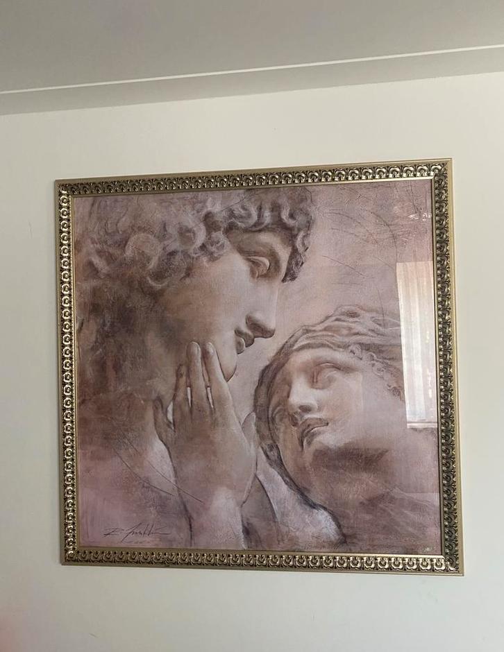 Grote Richard franklin schilderij grieks romeins in lijst, Huis en Inrichting, Woonaccessoires | Lijsten, Zo goed als nieuw, 75 cm of meer