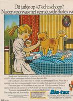retro reclame 1982 Biotex wasmiddel meisje & poes, Verzenden, Overige typen