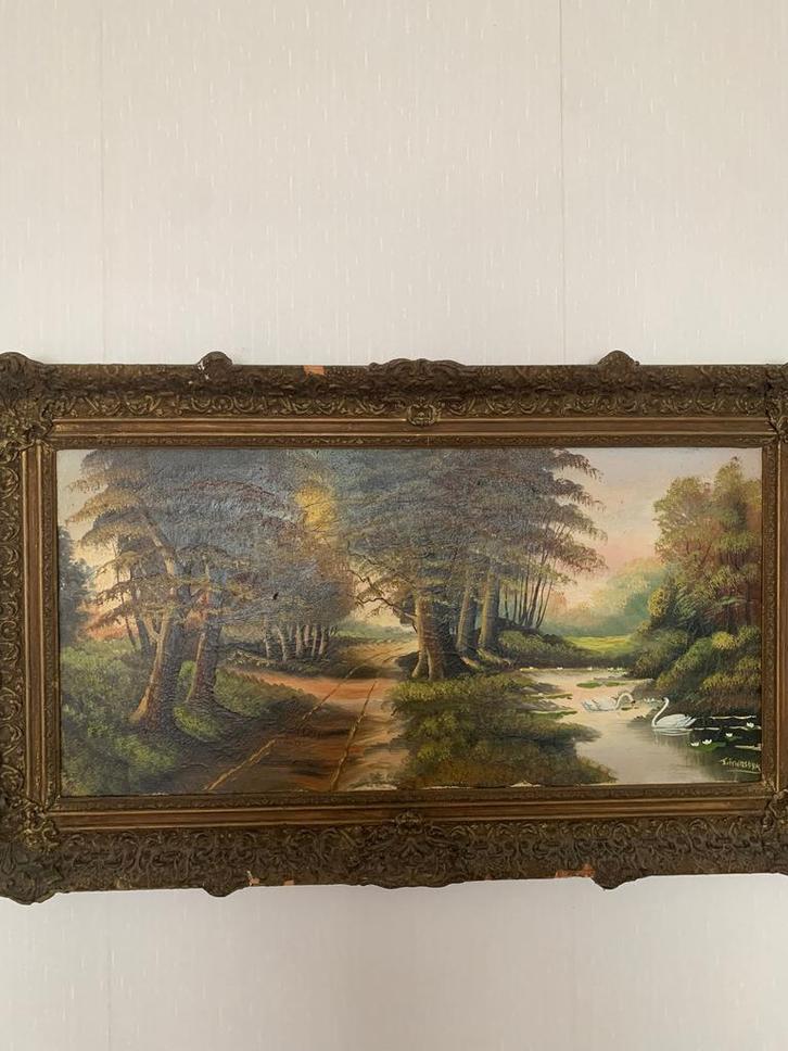 Jan van Riemsdijk 80 jaar oud schilderij de veluwe schilder, Antiek en Kunst, Kunst | Schilderijen | Klassiek, Ophalen of Verzenden