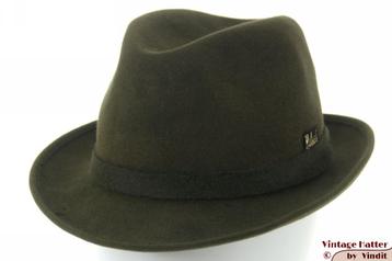 Vintage Gleufhoed Robert's Hat groen haarvilt 56   beschikbaar voor biedingen