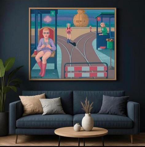 Coenraad Smit de aankomt of vertrek 1982, Antiek en Kunst, Kunst | Schilderijen | Klassiek, Ophalen