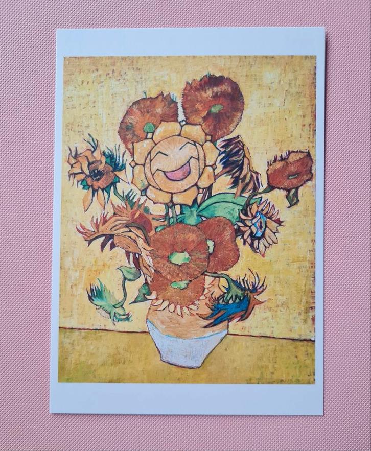 Pokemon x Van Gogh Museum Postkaart - Sunflora, Verzamelen, Ansichtkaarten | Nederland, Ongelopen, 1980 tot heden, Ophalen of Verzenden