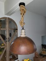 Industriële hanglamp met touw, Gebruikt, 50 tot 75 cm, Ophalen of Verzenden, Metaal