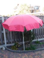 Vintage parasol in rood-roze met flapjes aan de uiteinden, d, Ophalen of Verzenden, Overige typen