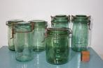Vintage groene glazen weckpotten, Ophalen