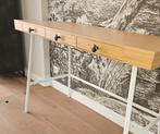 Bureau, palmhout met gespoten onderstel., Huis en Inrichting, Ophalen of Verzenden, Gebruikt