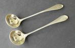 2 Vergulde mosterdlepels, Verzenden, Zilver