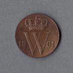 1/2 (halve) cent 1861 Willem III, Ophalen of Verzenden, Koning Willem III, Overige waardes, Losse munt