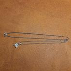 Zilveren Ketting met Hanger & Kristal - 54cm, Ophalen of Verzenden, Zo goed als nieuw, Zilver, Zilver