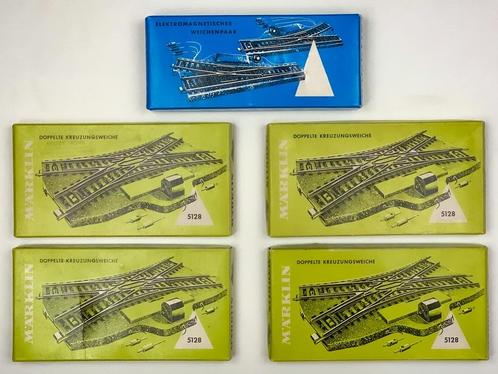 MARKLIN: 4x 5128 kruiswissel M-rails, Hobby en Vrije tijd, Modeltreinen | H0, Gebruikt, Rails, Wisselstroom, Märklin, Analoog