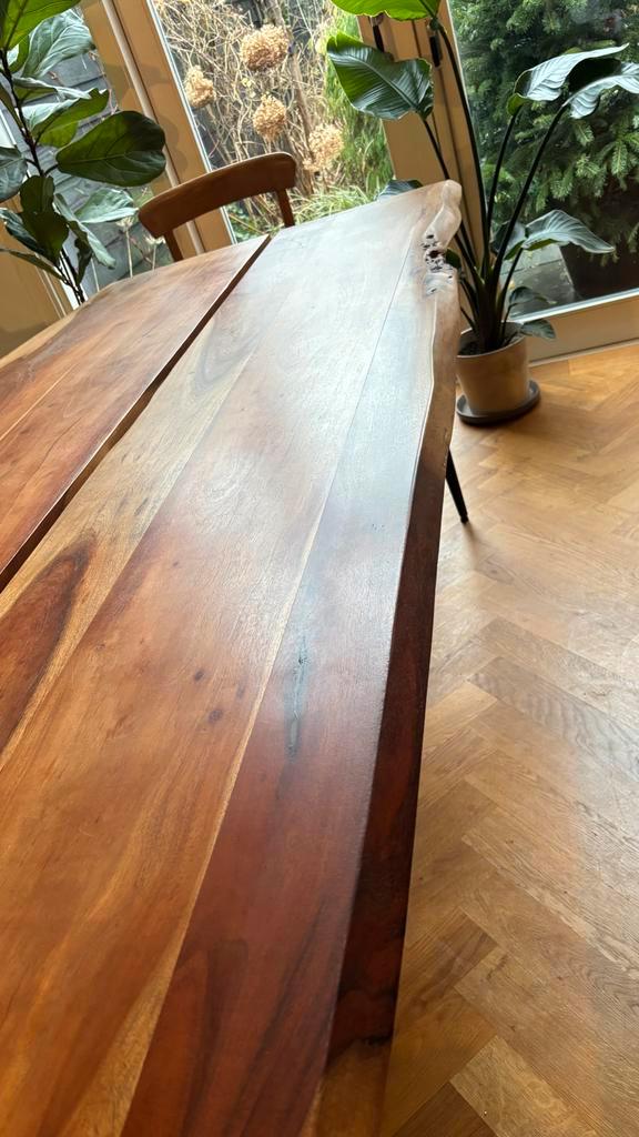 Boomstamtafel - 230x100 cm - Robinia Hout!, Huis en Inrichting, Tafels | Eettafels, Gebruikt, 100 tot 150 cm, 200 cm of meer, Vijf personen of meer