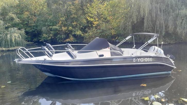UNIEK  Technomariner  Stealth Mythos + Trailer, Watersport en Boten, Vis- en Consoleboten, Gebruikt, 70 pk of meer, 6 meter of meer