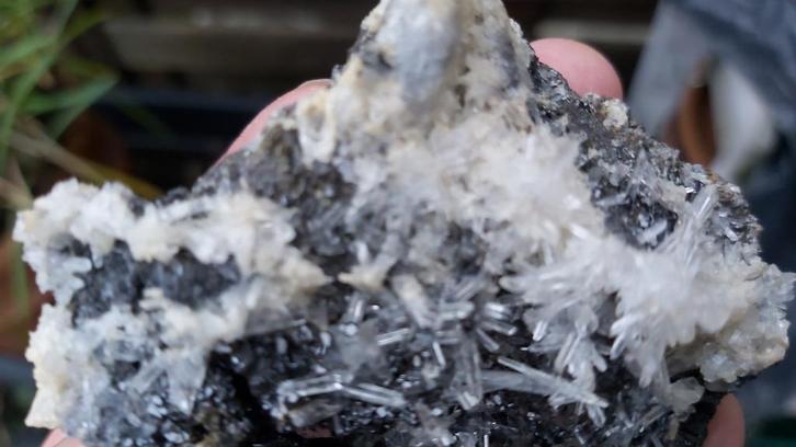 D4-11 Kwarts en Sfaleriet uit Madan Bulgarije collectie verz, Verzamelen, Mineralen en Fossielen, Mineraal, Ophalen of Verzenden