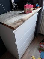 Witte IKEA ladekast met verlengd bovenblad, Huis en Inrichting, Kasten | Ladekasten, Ophalen, Kunststof, Gebruikt, 50 tot 100 cm