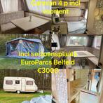 Caravan met -of zonder standplaats tekoop 3000 euro, Caravans en Kamperen, Rondzit, Bedrijf, Dethleffs, Tot en met 4