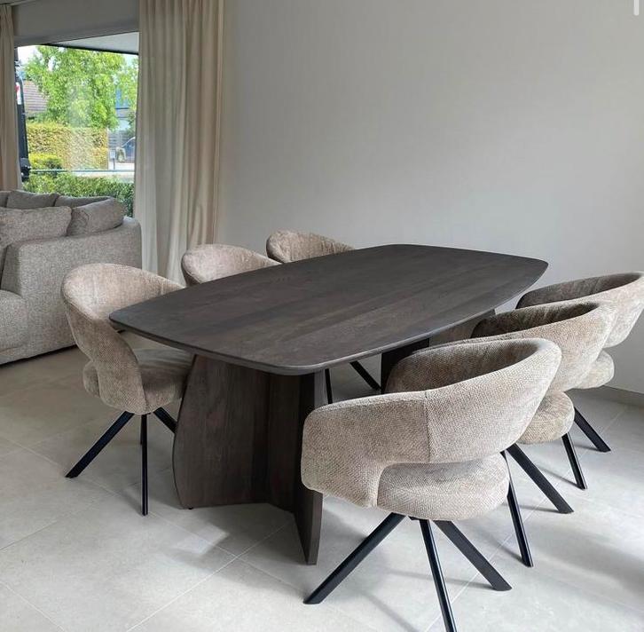 Eetkamerstoelen Draaibaar Taupe Luxe Eettafel Stoelen, Huis en Inrichting, Stoelen, Nieuw, Vijf, Zes of meer stoelen, Overige kleuren