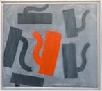 Klaas Gubbels; fraai klein olieverfschilderij: “5 x grijs”, Ophalen of Verzenden