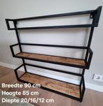 Stevig wandrek van staal en mangohout, Huis en Inrichting, Woonaccessoires | Wandplanken en Boekenplanken, Ophalen, Zo goed als nieuw