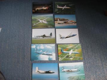 VLIEGTUIG , FOKKER F27'S, MAPJE KAARTEN, COMPLEET beschikbaar voor biedingen