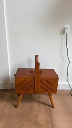 Vintage houten naaikist naaidoos harmonicamodel, Ophalen, Gebruikt, Toebehoren, Overige merken