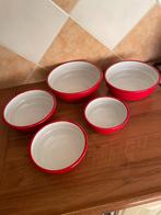 Emaille set dekschallem, Ophalen, Zo goed als nieuw, Rood, Schaal