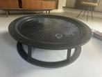 Linteloo obi salontafel zwart gebeitst 100 cm doorsnede, Ophalen, Gebruikt, 50 tot 100 cm, Rond
