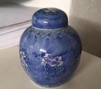Vintage blauwe gemberpot, Huis en Inrichting, Woonaccessoires | Vazen, Gebruikt, Blauw, Aardewerk of Porselein, Ophalen of Verzenden